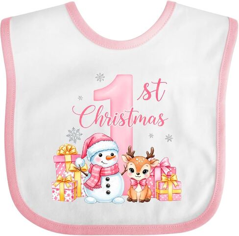 inktastic 1st Christmas in Pink Baby Bib in Kuwait