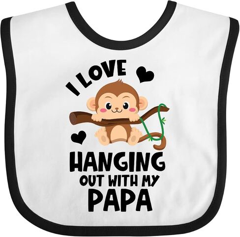inktastic Monkey I Love Hanging Out with My Papa Baby Bib in Kuwait