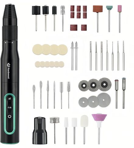 Hanboost S2 54-in-1 Cordless Rotary Tool Kit, 30,000 RPM Variable Speed Mini Electric Grinder with Forward/Reverse, Rechargeable Multi-Tool for Woodworking, Drilling, Polishing & Pet Nail Grooming in Kuwait