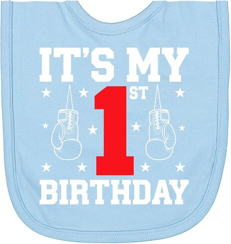 inktastic It's My 1st Birthday Boxing Gloves Newborn Bib in Kuwait