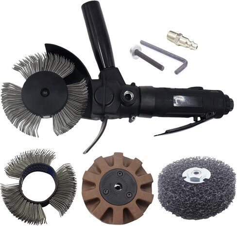Pneumatic Rotary Removal Tool Remove Rust Paint Metal Steel Plate Pipe | Car Adhesive Pinstripe Sticker Vinyl,Wire Rubber Eraser Wheels, Air Removal Tool Kit in Kuwait