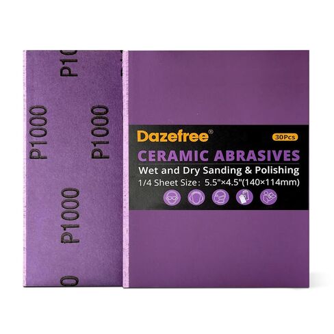 1/4 Sheet Sandpaper Assortment for Palm Sander – 50Pcs Wet/Dry Sand Paper 60/80/120/150/220 Grit, Sandpaper for Wood, Metal, Drywall, Automotive Polishing (4.5" x 5.5") Purple in Kuwait