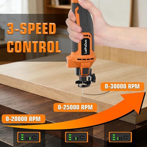Cordless Drywall Cutting Tool for Dewalt 20V Battery, 30000 RPM Brushless Rotary Saw, Adjustable Depth Drywall Cutting Tool with LED for Cutting Wood Drywall, Sheetrock, Wood(No Battery) in Kuwait