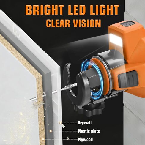Cordless Drywall Cutting Tool for Dewalt 20V Battery, 30000 RPM Brushless Rotary Saw, Adjustable Depth Drywall Cutting Tool with LED for Cutting Wood Drywall, Sheetrock, Wood(No Battery) in Kuwait