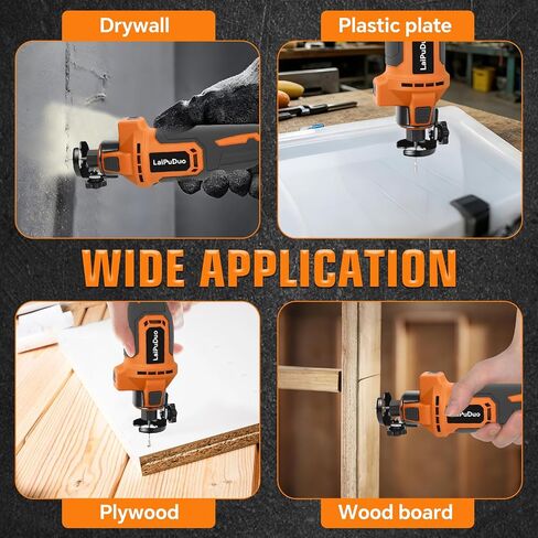 Cordless Drywall Cutting Tool for Dewalt 20V Battery, 30000 RPM Brushless Rotary Saw, Adjustable Depth Drywall Cutting Tool with LED for Cutting Wood Drywall, Sheetrock, Wood(No Battery) in Kuwait