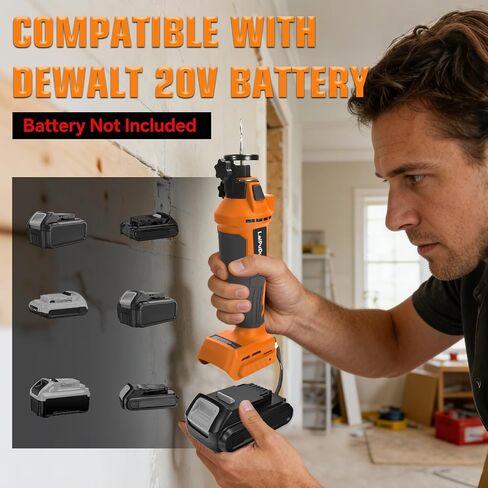 Cordless Drywall Cutting Tool for Dewalt 20V Battery, 30000 RPM Brushless Rotary Saw, Adjustable Depth Drywall Cutting Tool with LED for Cutting Wood Drywall, Sheetrock, Wood(No Battery) in Kuwait