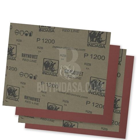 Indasa 50 PCS Redline Full Sheets 9"x11" Wet & Dry Sanding Sheets Series 6 – Rhynowet – 280-Grit – Waterproof Latex Backing in Saudi Arabia