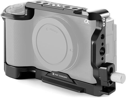 K&F CONCEPT Camera Cage Compatible with Sony ZV-E1 | Lightweight Design, with 1/4"-20 Threaded Hole, 3/8"-16 Threaded Hole, Quick Release Plate for Arca, Built-in Rubber Pad-CS02 in Kuwait