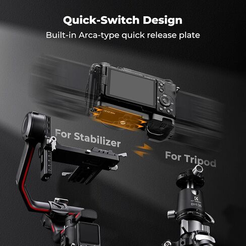 K&F CONCEPT Camera Cage Compatible with Sony ZV-E1 | Lightweight Design, with 1/4"-20 Threaded Hole, 3/8"-16 Threaded Hole, Quick Release Plate for Arca, Built-in Rubber Pad-CS02 in Kuwait