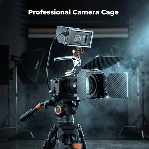 K&F CONCEPT Camera Cage Compatible with Sony ZV-E1 | Lightweight Design, with 1/4"-20 Threaded Hole, 3/8"-16 Threaded Hole, Quick Release Plate for Arca, Built-in Rubber Pad-CS02 in Kuwait