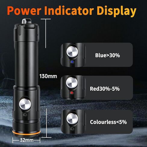V21 Super Bright 2500 Lumen Dive Light - IP68 Waterproof Underwater Flashlight with 3 Adjustable Beams (Spot/Flood/Wide), for Scuba Diving, Night Diving, Underwater Photography & Macro Video in Kuwait