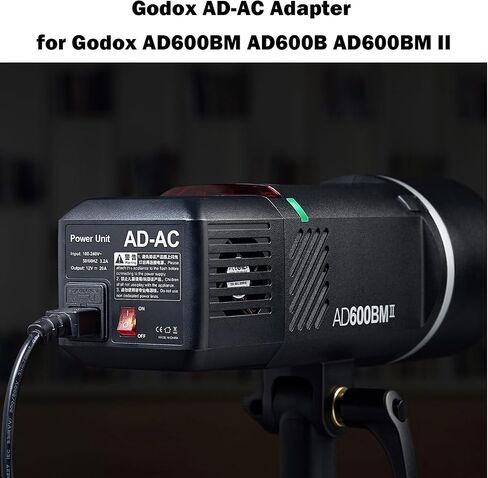 Godox AD-AC Power Source Adapter with 16.4'/5m Cable, for Godox AD600 AD600B AD600M AD600BM AD600BM II for Flashpoint XPLOR 600 Flash Strobe Lights in Kuwait