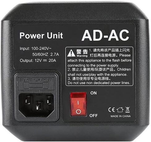 Godox AD-AC Power Source Adapter with 16.4'/5m Cable, for Godox AD600 AD600B AD600M AD600BM AD600BM II for Flashpoint XPLOR 600 Flash Strobe Lights in Kuwait