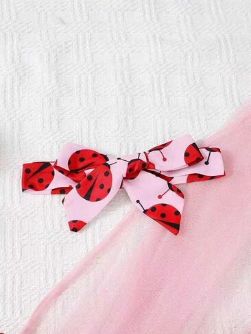 Baby Girl Summer Outfits Ladybug Clothes 3Pcs Set Ruffle Sleeveless Top Shorts & Headband for 6 Months - 3 Years Old in Kuwait