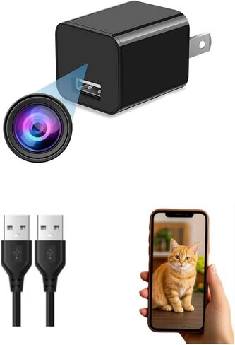 Camera Charger, 64GB Full HD 1080P Nanny Camera with Motion Detection, No Need for WiFi in Kuwait