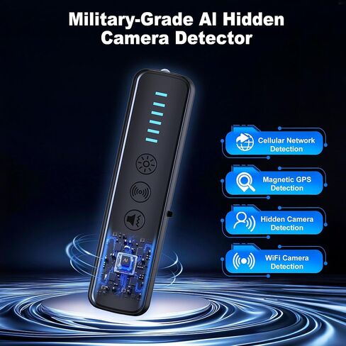 ZHENHAN Premium Hidden Camera & GPS Tracker Detector – RF Signal Spy Camera Finder with 25H Long Battery Life, Anti-Spy Surveillance, Compact Travel-Friendly Design (S600 Black) in Kuwait