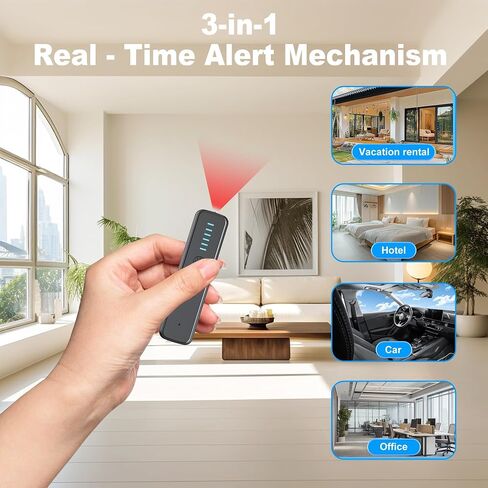 ZHENHAN Premium Hidden Camera & GPS Tracker Detector – RF Signal Spy Camera Finder with 25H Long Battery Life, Anti-Spy Surveillance, Compact Travel-Friendly Design (S600 Black) in Kuwait