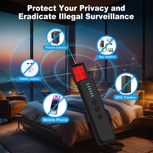 ZHENHAN Premium Hidden Camera & GPS Tracker Detector – RF Signal Spy Camera Finder with 25H Long Battery Life, Anti-Spy Surveillance, Compact Travel-Friendly Design (S600 Black) in Kuwait