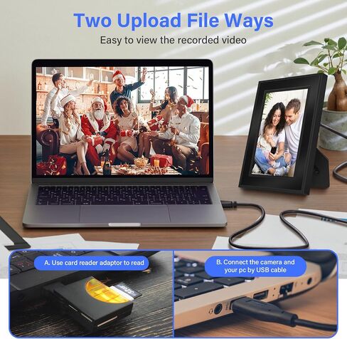Security Camera, Hidden Camera Frame, 1080P Spy Camera with Photo Frame, No WiFi Nanny Cam Loop Recording for Indoor Surveillance in Kuwait