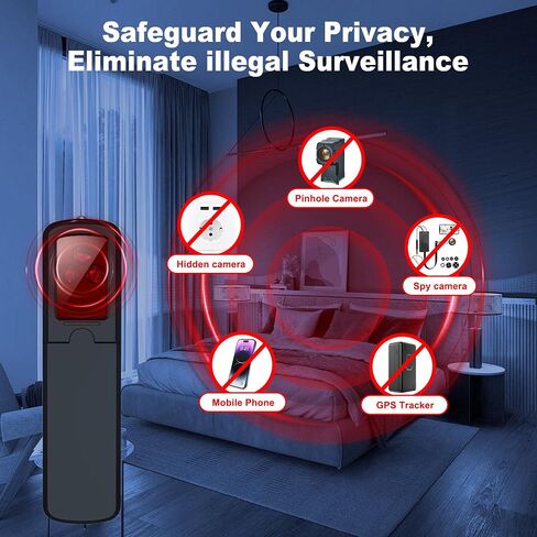 ZHENHAN Hidden Camera & Bug Detector – Portable Anti-Spy Device for GPS Trackers, Wireless Bugs | Travel, Home, Office Security (Black) in Kuwait