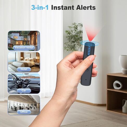 ZHENHAN Hidden Camera & Bug Detector – Portable Anti-Spy Device for GPS Trackers, Wireless Bugs | Travel, Home, Office Security (Black) in Kuwait