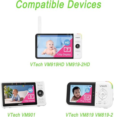 20FT Power Cord Charger for VTech VM901 VM919HD VM919-2HD VM819 VM819-2 PU Baby Monitor Unit, 5V Extra Long Power Cable Replacement,Round-Pin Power Adapter (NOT for Baby Unit Camera) in Kuwait