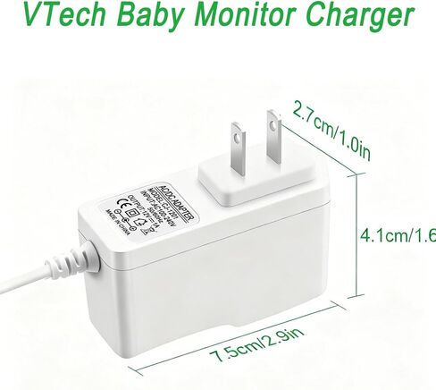 20FT Power Cord Charger for VTech VM901 VM919HD VM919-2HD VM819 VM819-2 PU Baby Monitor Unit, 5V Extra Long Power Cable Replacement,Round-Pin Power Adapter (NOT for Baby Unit Camera) in Kuwait