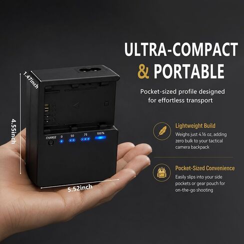 Portable LP-E6NH LP-E6N Charger Compatible with Canon Mirrorless DSLR Cameras EOS R5 R6 5D 6D 7D 80D 70D 60D, 8.4V 1.2A Fast Charging Power Supply with Smart LED Indicator in Kuwait