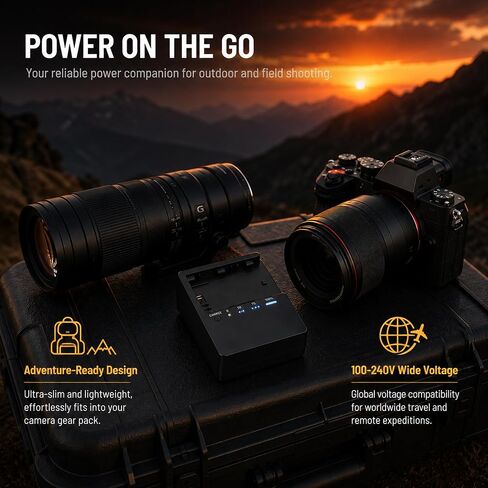Portable LP-E6NH LP-E6N Charger Compatible with Canon Mirrorless DSLR Cameras EOS R5 R6 5D 6D 7D 80D 70D 60D, 8.4V 1.2A Fast Charging Power Supply with Smart LED Indicator in Kuwait
