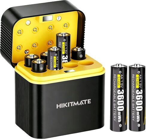 3600mWh AA Rechargeable Lithium Batteries Fast Charger, 8 Pack | 1.5V Constant Output, 2000 Cycles, High Capacity Li-ion Double A Battery for Blink Camera, Rrmote, Smart Locks, Toys in Saudi Arabia