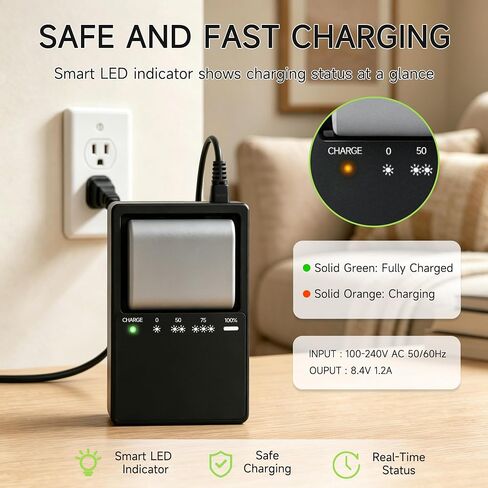 LP-E6 LP-E6N LC-E6 Charger Replacement for Canon EOS R5 R6 5D IV R7 | Replacement for LC-E6 LC-E6E, Compatible with Canon EOS R5 R6 Mark II R7 R5C, 5D Mark IV III 6D 90D 80D in Kuwait
