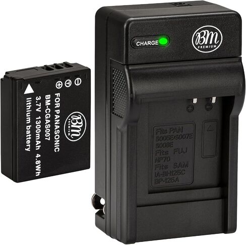BM Premium CGA-S007 Battery and Charger for Panasonic DMC-TZ1, DMC-TZ2, DMC-TZ3, DMC-TZ4, DMC-TZ5, DMC-TZ11, DMC-TZ15, DMC-TZ50 Digital Camera in Kuwait
