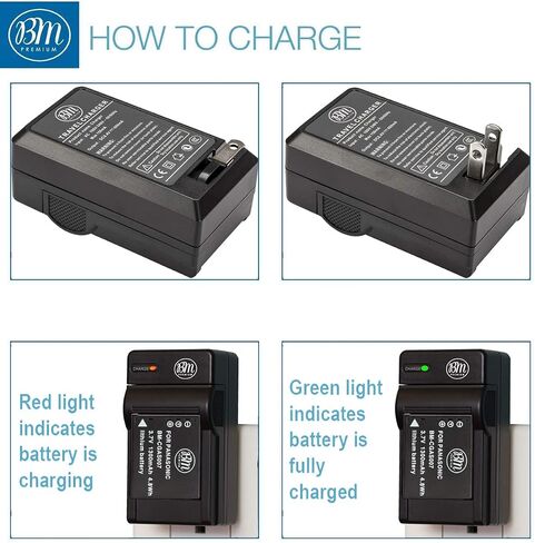 BM Premium CGA-S007 Battery and Charger for Panasonic DMC-TZ1, DMC-TZ2, DMC-TZ3, DMC-TZ4, DMC-TZ5, DMC-TZ11, DMC-TZ15, DMC-TZ50 Digital Camera in Kuwait