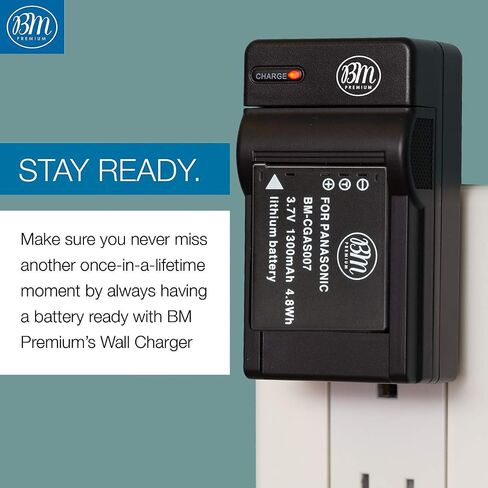 BM Premium CGA-S007 Battery and Charger for Panasonic DMC-TZ1, DMC-TZ2, DMC-TZ3, DMC-TZ4, DMC-TZ5, DMC-TZ11, DMC-TZ15, DMC-TZ50 Digital Camera in Kuwait