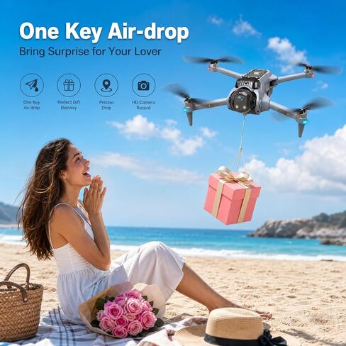 GPS Drones with Camera for Adults 4K EIS, Foldable 5G RC Camera Drones | with 4.5" TouchScreen, GPS Follow & Auto Return, Long Range Transmission Fishing Drone, 90 Mins Flight Time, Brushless Motor in Kuwait