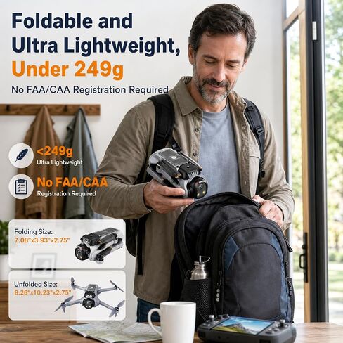 GPS Drones with Camera for Adults 4K EIS, Foldable 5G RC Camera Drones | with 4.5" TouchScreen, GPS Follow & Auto Return, Long Range Transmission Fishing Drone, 90 Mins Flight Time, Brushless Motor in Kuwait