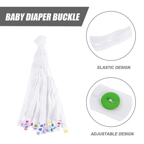 50pcs Adjustable Diaper Fasteners Cloth Diaper Belt Buckles for Newborns and Comfortable Prevents Leaks Suitable for Various Waist in Kuwait