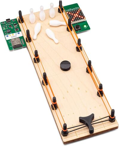 Pushes, Pulls & Pins: Build-Your-Own STEAM Bowling Game – DIY Forces & Motion STEM/STEAM Kit for Kids Ages 6+ | Learn Beginner Coding with Sensors, Lights & Sound | Fun STEM Gift for Boys & Girls in Kuwait