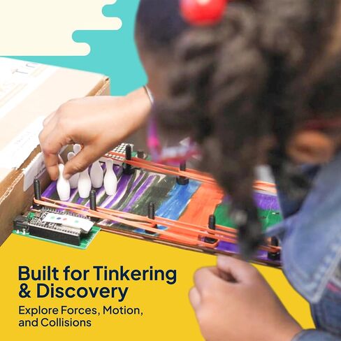 Pushes, Pulls & Pins: Build-Your-Own STEAM Bowling Game – DIY Forces & Motion STEM/STEAM Kit for Kids Ages 6+ | Learn Beginner Coding with Sensors, Lights & Sound | Fun STEM Gift for Boys & Girls in Kuwait