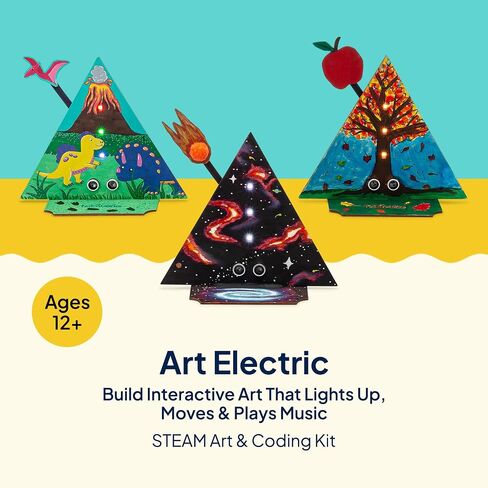 Art Electric: Build Interactive Art that Lights, Moves & Plays Music | STEAM/STEM Interactive Art Kit for Teens 12+ | Programmable LEDs, Motors, Sound & Coding | Educational Gift in Kuwait