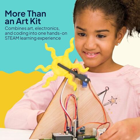 Art Electric: Build Interactive Art that Lights, Moves & Plays Music | STEAM/STEM Interactive Art Kit for Teens 12+ | Programmable LEDs, Motors, Sound & Coding | Educational Gift in Kuwait