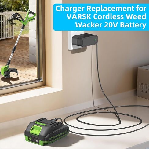 21V Charger for VARSK 12 Inch VAR180 Cordless Weed Wacker | Cordless Weed Wacker 20V Battery Power Cord Replacement in Kuwait