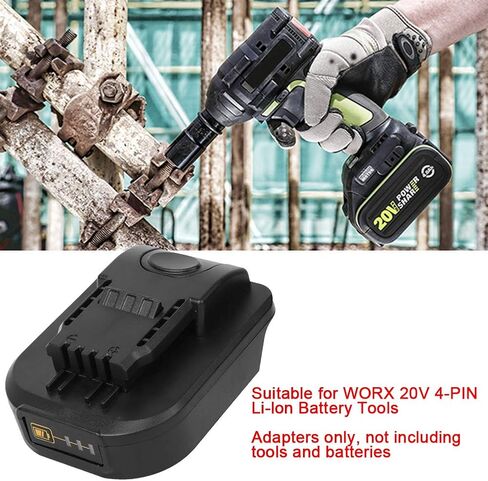 Power Tool Battery Adapter Converter Compatible 18V to 20V 4 Pin Tools, Secure Battery Conversion Adapter for Drills Saws 3D Printed Black 2 Pack in Kuwait