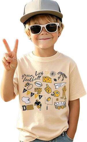 CM C&M WODRO Toddler Boy Girl Football Shirt Game Day T-Shirt Funny Sports Fans Graphics Tees Kids Short Sleeve Ballgame Tops in Kuwait
