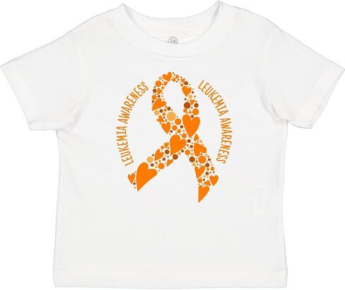 inktastic Leukemia Awareness Orange Ribbon Made of Hearts Baby T-Shirt in Kuwait