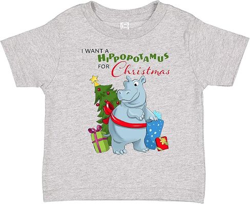 inktastic I Want a Hippopotamus for Christmas Toddler T-Shirt in Kuwait