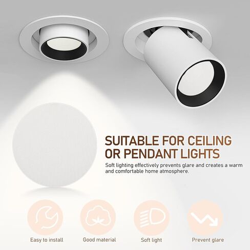 2pcs 18cm Ceiling Light Diffuser Soft Lampshade Glare Shield Plastic Cover for Nursery and Bedroom Downlight in Kuwait