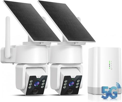 No Monthly Fee Solar Security Camera System with Home Hub, 4 Pack 4MP 360° PTZ Wireless Outdoor Cameras, Local Storage, Color Night Vision, 5GHz & 2.4GHz WiFi for Home Exterior, IP66 in Saudi Arabia