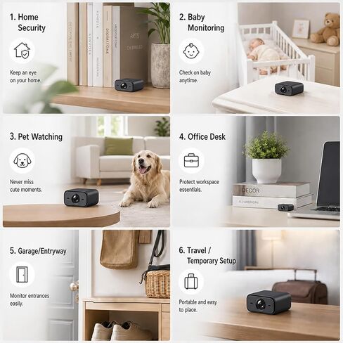 Hidden Camera, Small Cameras Nanny Cam Hidden Wireless Cameras for Home Camera Indoor Spy Camera with 1080P HD and Night Vision for Home Security, Room, Pet, Baby in Kuwait