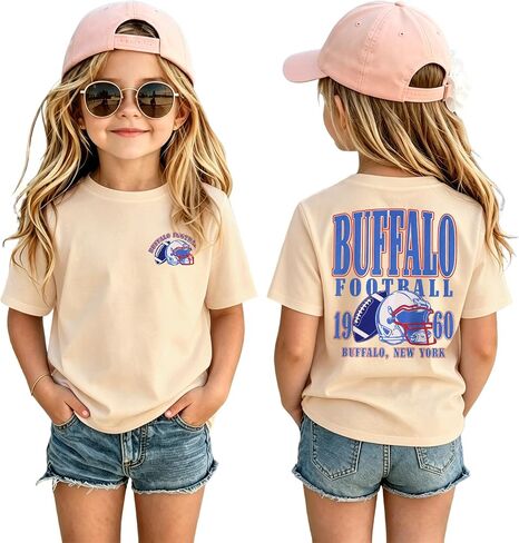 BOUTIKOME Football Shirt for Toddler Boy Girl American Football Fans T-Shirt Team Sports Fans Lover Outfits Kids Game Day Top in Kuwait